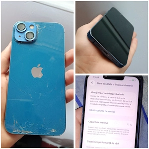 schimb iPhone 13 (77%) funcțional - mai am și iphone 11, motorola g24, huse, încă un iphone 13 țiplă