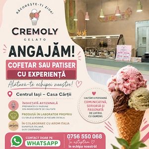  Angajăm cofetar   patiser cu experiență   Iași