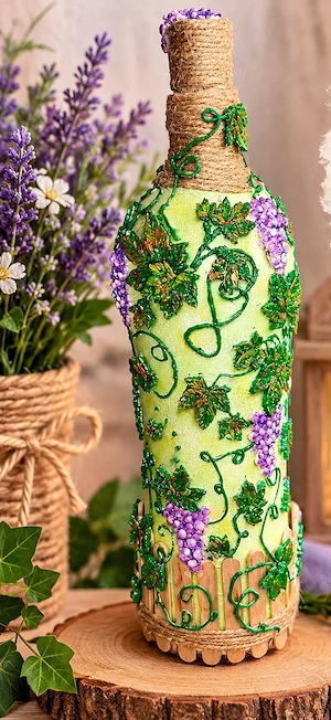 Sticlă decorată manual 