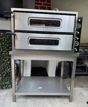 Cuptor pizza profesional electric, 2 camere + Suport Inox 