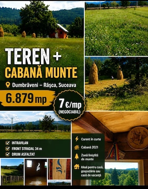Teren +cabană Munte 