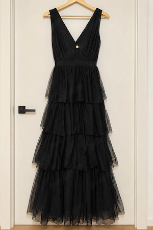 Rochie lungă BSB Collection, neagră, mărimea 40   elegantă