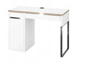 Birou IKEA MICKE alb 105x50cm, 2 rafturi reglabile, 75cm inaltime, nou sigilat