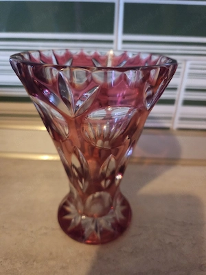 Vaza flori mica cristal rubin