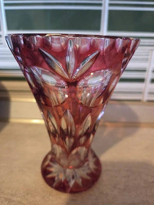 Vaza flori mica cristal rubin