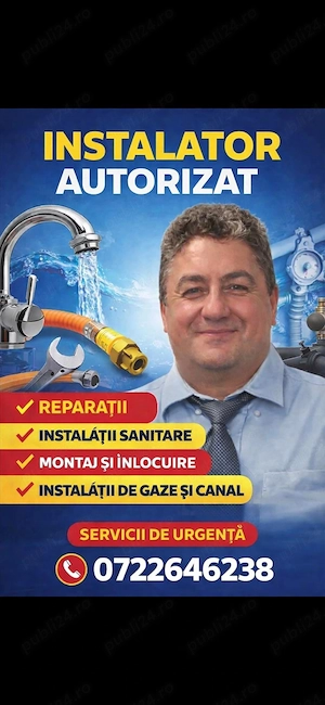 Instalator autorizat apa gaze si canalizare