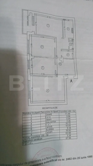 Apartament 3 camere decomandat 67 mp, zona Canta - imagine 12
