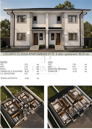 DUPLEX LANGA ASFALT - TOATE UTILITATILE - 3 DORMITOARE - imagine 3