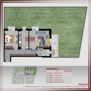 2 Camere cu Gradina 123 Mp,Boutique,1/2 Parcare,Titan -Pallady - imagine 4