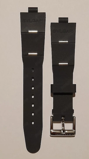 curea ceas Bvlgari neagra cu logo, calitate Premium.-