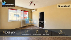 Apartament 2 camere | Zona Sagului | 40 mp + balcon | 79.900 EUR