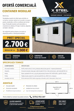 vând containere modulare 