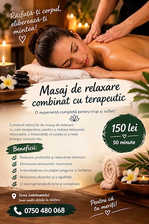 Masaj de relaxare combinat cu terapeutic