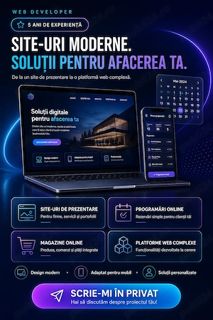 Creare site web, magazin online și programări | Web developer