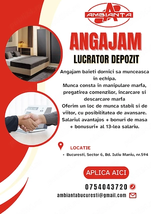 Lucrator Depozit Sector 6