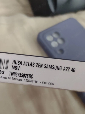 20 Lei. Nou. Husă telefon Samsung A 22. 4 G.  Mov. Valabil in Iași.