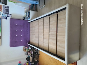 Pat dormitor 90x200 cu saltea inclusă