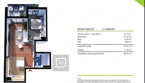 Apartament 2 camere, 52.31 mp, parcare, zona Iulius Mall, EXCLUSITATE - imagine 13