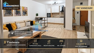 Apartament cu 2 camere, mobilat si utilat, Torontalului 129.990 EUR