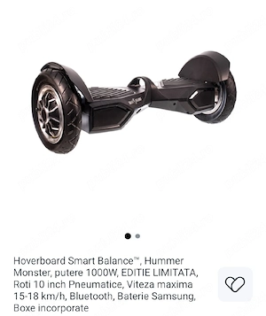 Hoverboard Smart BalanceTM Hummer Monster, putere 1000W, EDITIE LIMITATA, Roti 990 Le 10 inch Pneuma