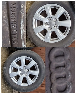 Jante Aliaj Originale Audi cu anvelope 5x112 R16 Et.45 225 55 R16 - imagine 3