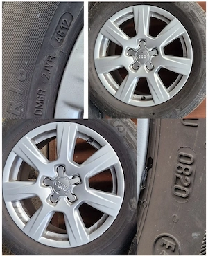 Jante Aliaj Originale Audi cu anvelope 5x112 R16 Et.45 225 55 R16 - imagine 2