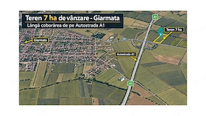 Teren 7 ha Giarmata | lângă A1