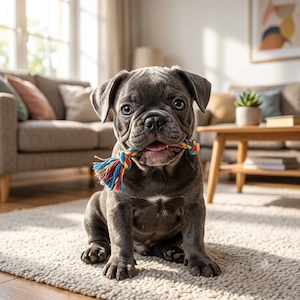 Pui Bulldog Francez băiețel blue cu ochii albaștrii 