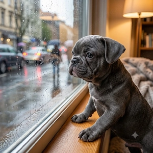 Pui Bulldog Francez băiețel blue cu ochii albaștrii  - imagine 5