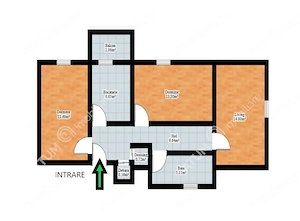 Apartament 3 camere decomandate balcon zona Vasile Aaron din Sibiu - imagine 10