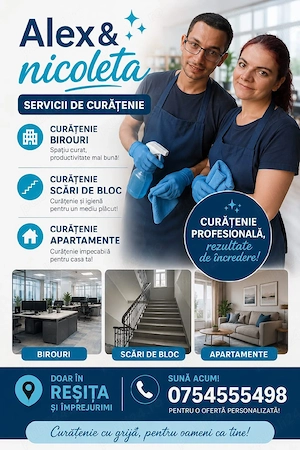 Oferim servicii de curățenie complectă