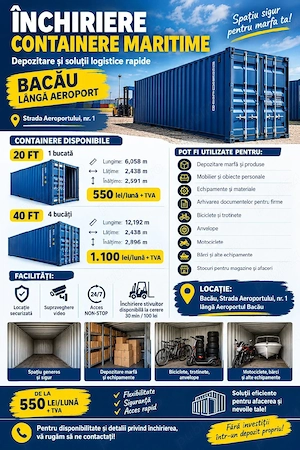 Închiriere containere maritime 20 FT   40 FT   Bacău, Aeroport