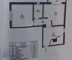 De vanzare în zona Bucovinei cu 2 camere