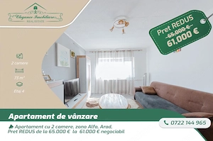 Apartament cu 2 camere, zona Alfa, Arad