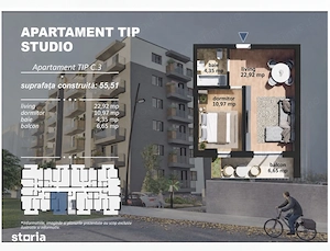 Apartament 2 camere cu balcon și garaj - imagine 6
