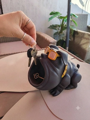 Figurina Bulldog Suport chei bomboane 24 cm