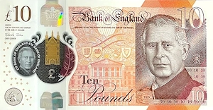 Bancnota ANGLIA - 10 lire 2023 - King Charles - polymer -UNC