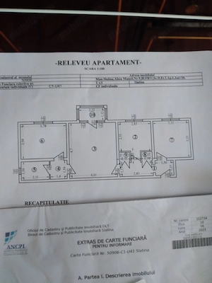vand apartament 3 camere etajul 1, aleea muncii slatina - imagine 8