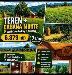 Teren +cabană Munte 