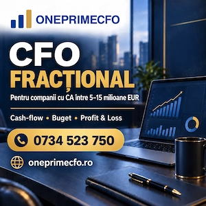 CFO fracțional 5 15 mil. EUR | Director financiar externalizat