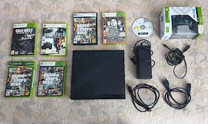 Consolă Xbox 360 E + Manetă și 6 jocuri (GTA V, GTA IV, Forza Horizon etc.)