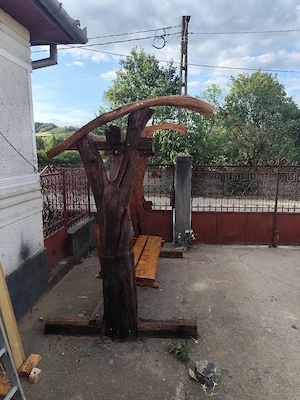 Leagăn rustic de gradina din lemn masiv . Rog citiți anunțul !!