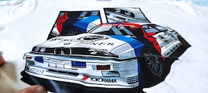 Tricou Alb Grafic BMW M3 E30 (Ursulet) DTM Warsteiner - Mărimea L - imagine 2