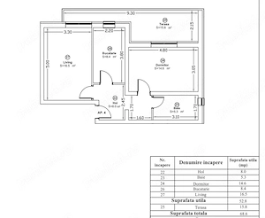 Apartament cu 2 camere, TERASA SE 16 MP Giroc  - imagine 6