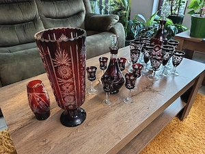 Seturi vintage cristal roșu 