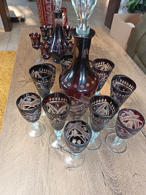 Seturi vintage cristal roșu 