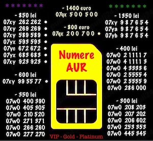 Numere cu Impact Vizual * Numar Aur Gold Vip Lux