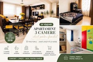 Apartament 3 camere, etajul 2 | parcare inclusa | Tractorul  - imagine 3