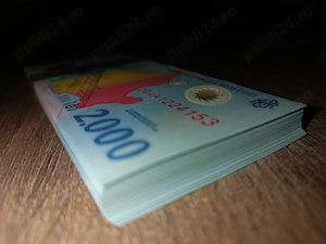 Bancnote 2000 lei an 1999 - lot premium , calup 100 bucati consecutive