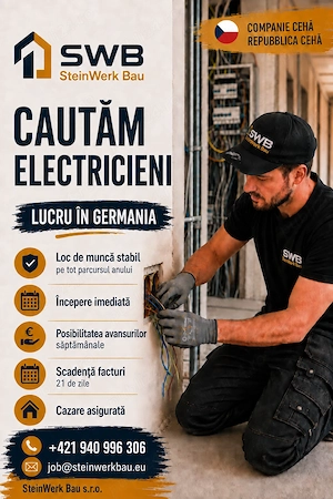 Electricieni   lucru în Germania pe bază de PFA, începere imediată